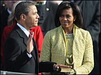 President Obama takes the oath of office