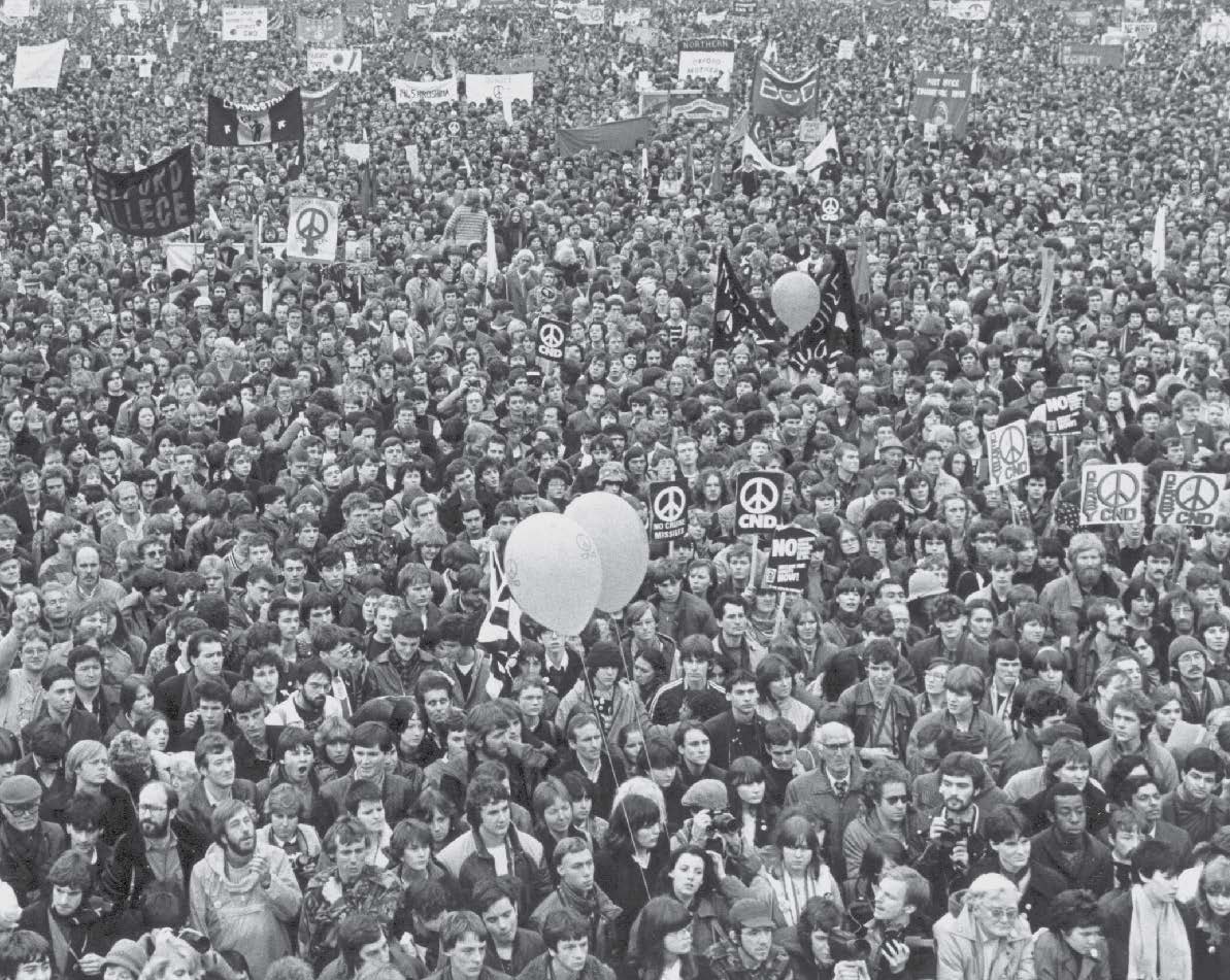 Demonstrators carry Campaign for Nuclear Disarmament in Trafalgar Square in 1959.