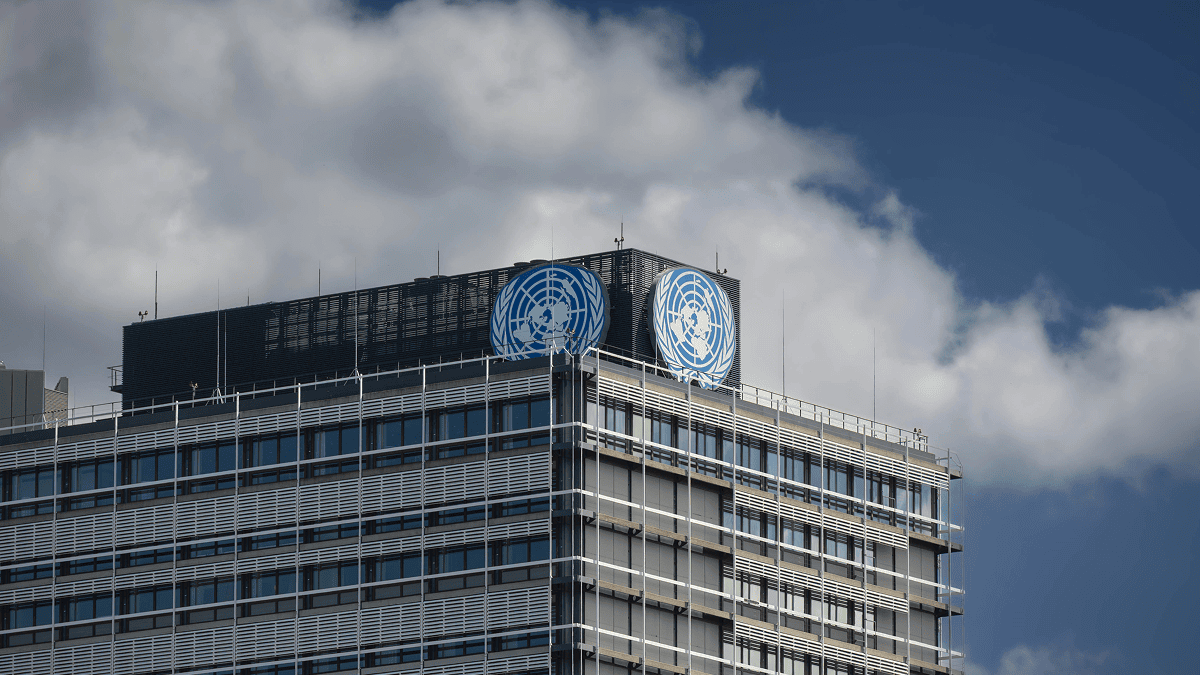 UN Building with logo on top